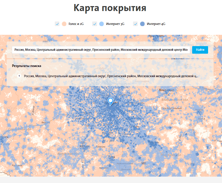 Зона покрытия yota: карта охвата сети йота в россии