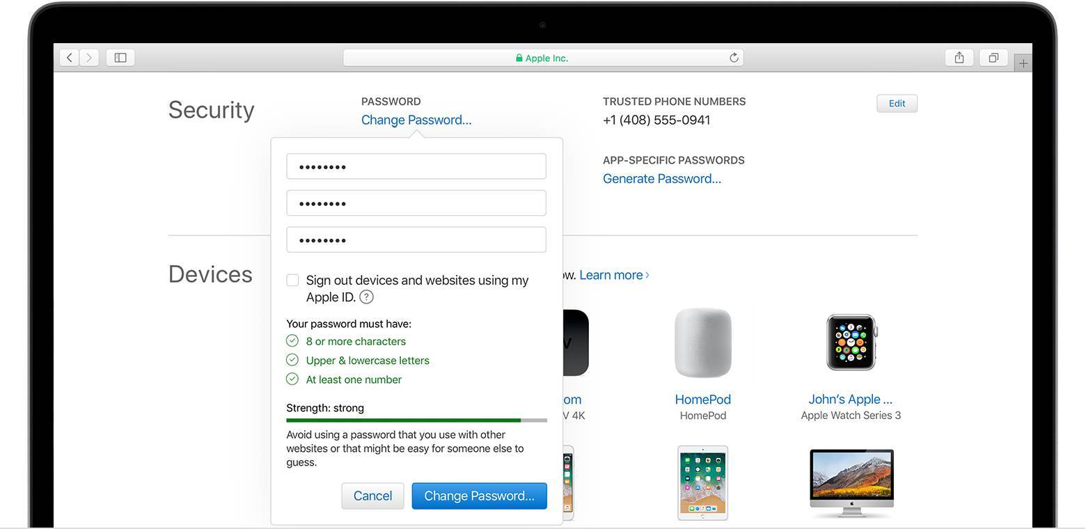 Как сменить пароль apple id - рекомендации безопасности