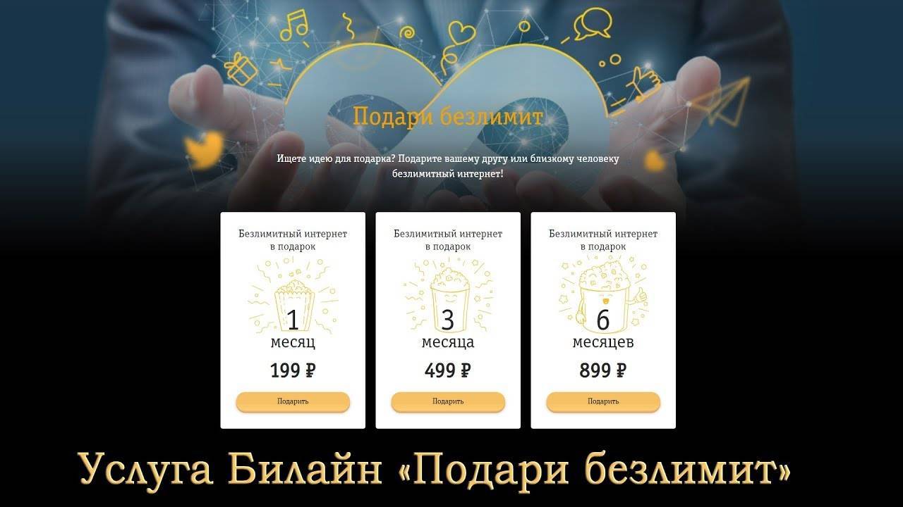 Услуга билайн – безлимит в 4g за 3 рубля в сутки