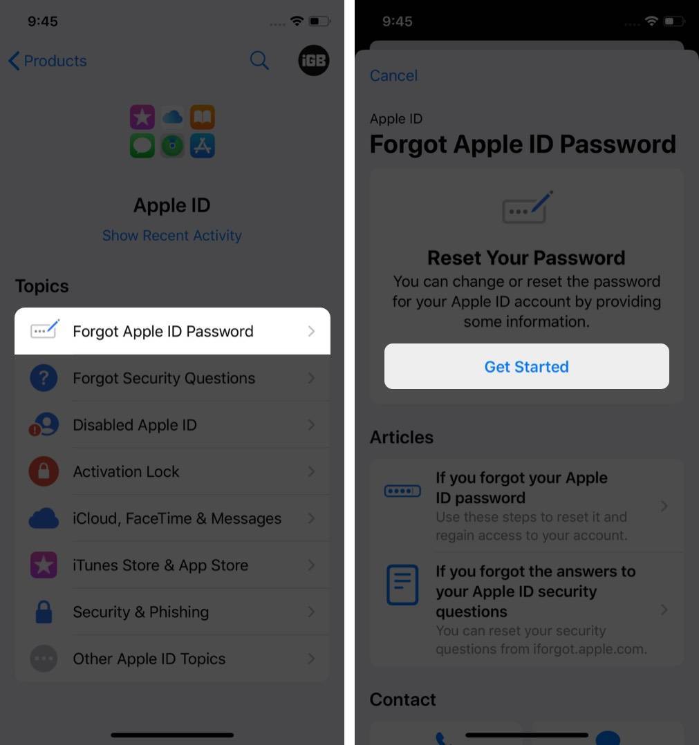 Восстановление пароля apple id на смартфоне или планшете
