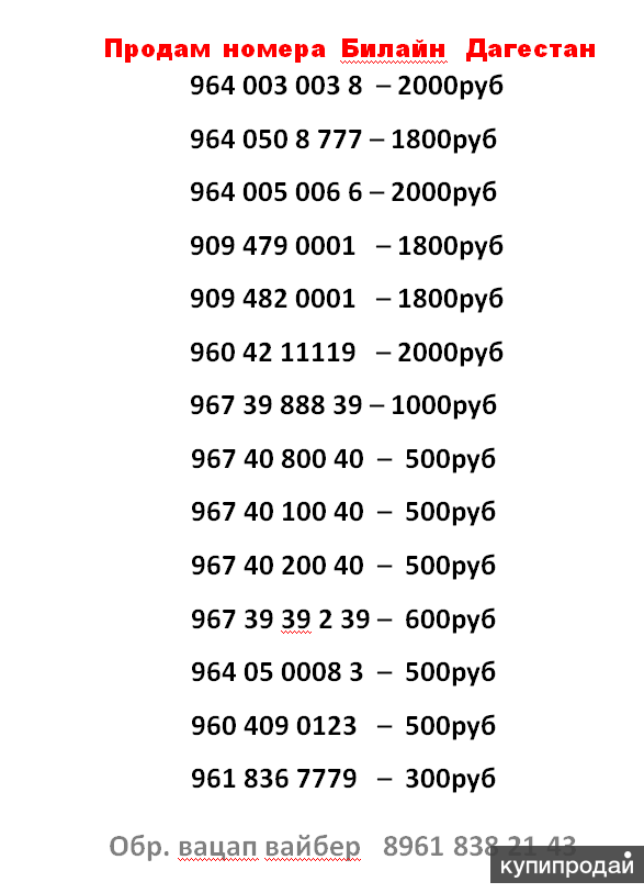 На какие цифры начинаются номера телефонов билайн в россии - коды